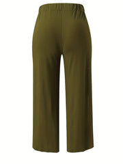 Solid Split Pants Sexy High Waist Long Length Pants Women's Clothing