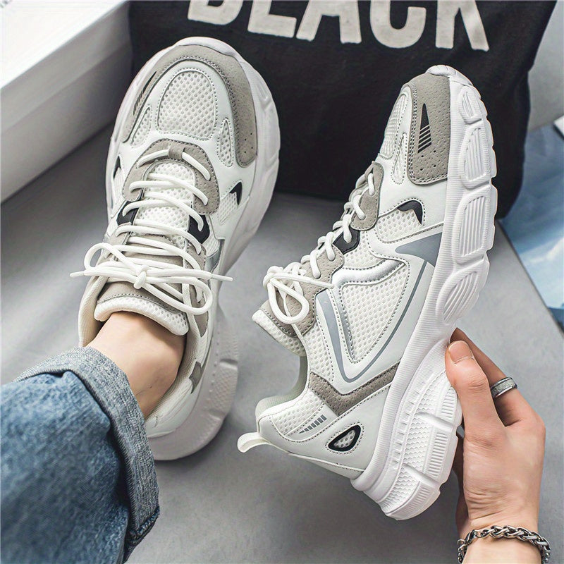 Men's Chunky Lace-up Sneakers Athletic Shoes Arch Support