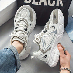 Men's Chunky Lace-up Sneakers Athletic Shoes Arch Support