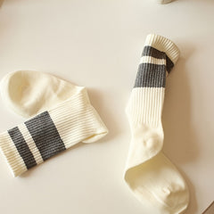 Men's Striped High Tube Sports Socks Breathable Thin Stockings
