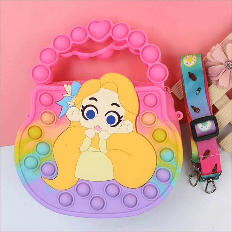 Princess Coin Purse Silicone Crossbody Bag Kids Anti Anxiety Toy