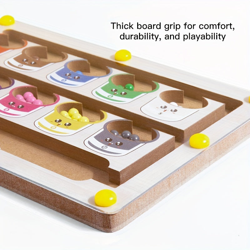 Wooden Sorting Maze Numbers Counting Puzzle Toy for Kids