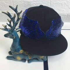 Sequined Wing Baseball Cap Hip Hop Flat Hat Men Women