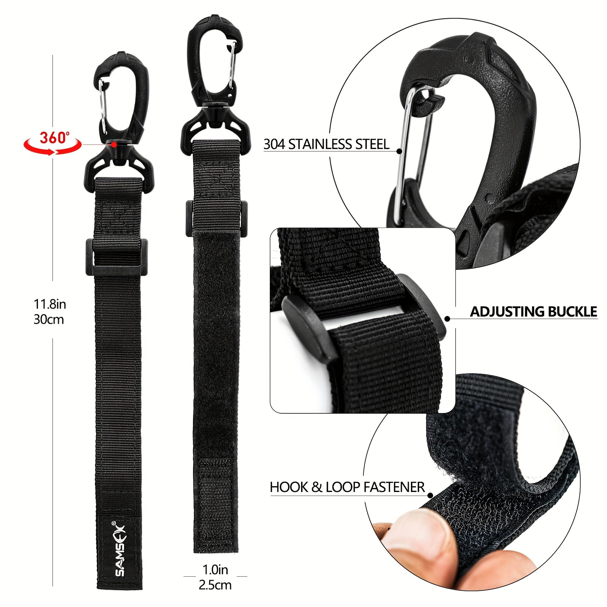 SAMSFX 6pcs Fishing Rod Holding Belts Boat Fishing Straps Clips