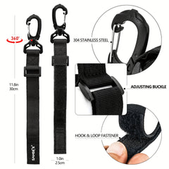 SAMSFX 6pcs Fishing Rod Holding Belts Boat Fishing Straps Clips