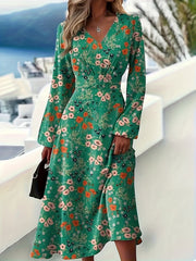 Floral Lantern Sleeve Maxi Dress