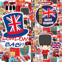 50pcs London Graffiti Stickers Laptop Helmet Decoration
