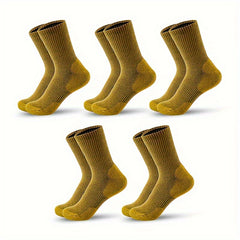 Men's Block Mid Crew Sport Socks - Sweat Absorbing, Comfy, Breathable