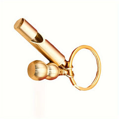 Brass Whistle Gourd Keychain Outdoor Survival Pendant