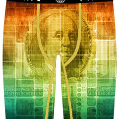 PIXIU Men's Gradient Money Graphic Sports Shorts