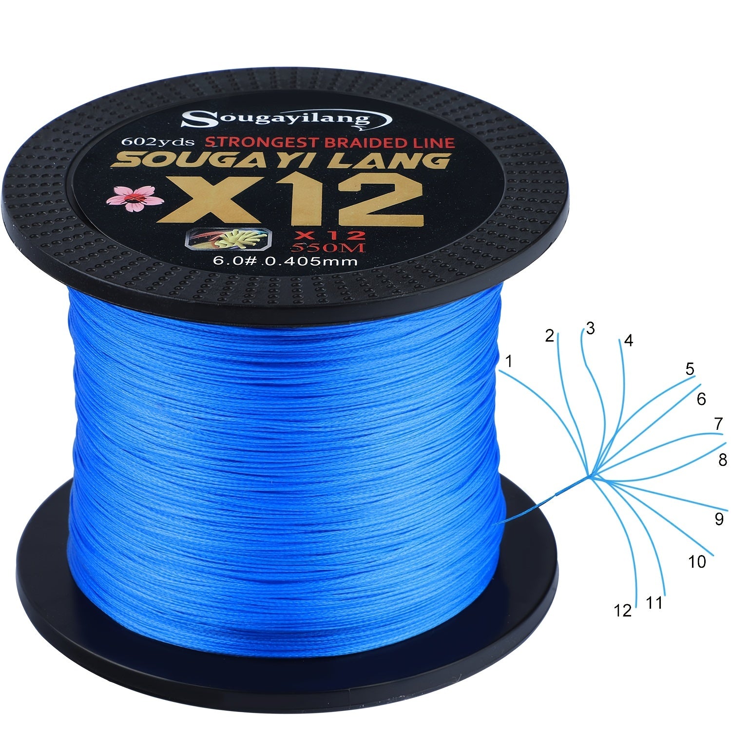 12 Strands Braided PE Fishing Line - Saltwater and Freshwater