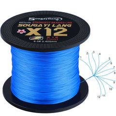 12 Strands Braided PE Fishing Line - Saltwater and Freshwater