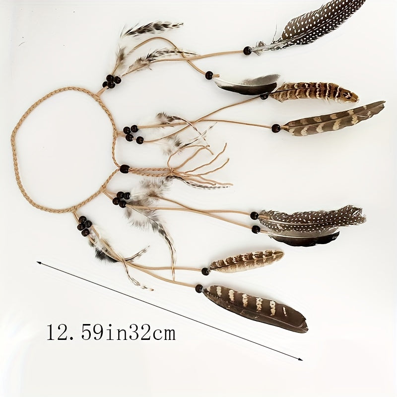 Bohemian Style Faux Feather Headband Indian Style Hair Accessory