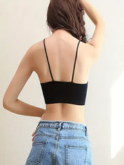 3pcs Ribbed Wireless Bras Comfy & Breathable Padded Intimates