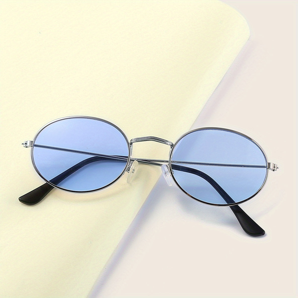 Round Frame Sunglasses Tinted Lens Thin Metal Frame Eyewear