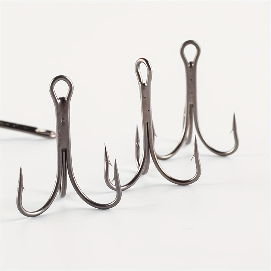 75pcs No 1-14 Iron Treble Hooks Fishing Accessories