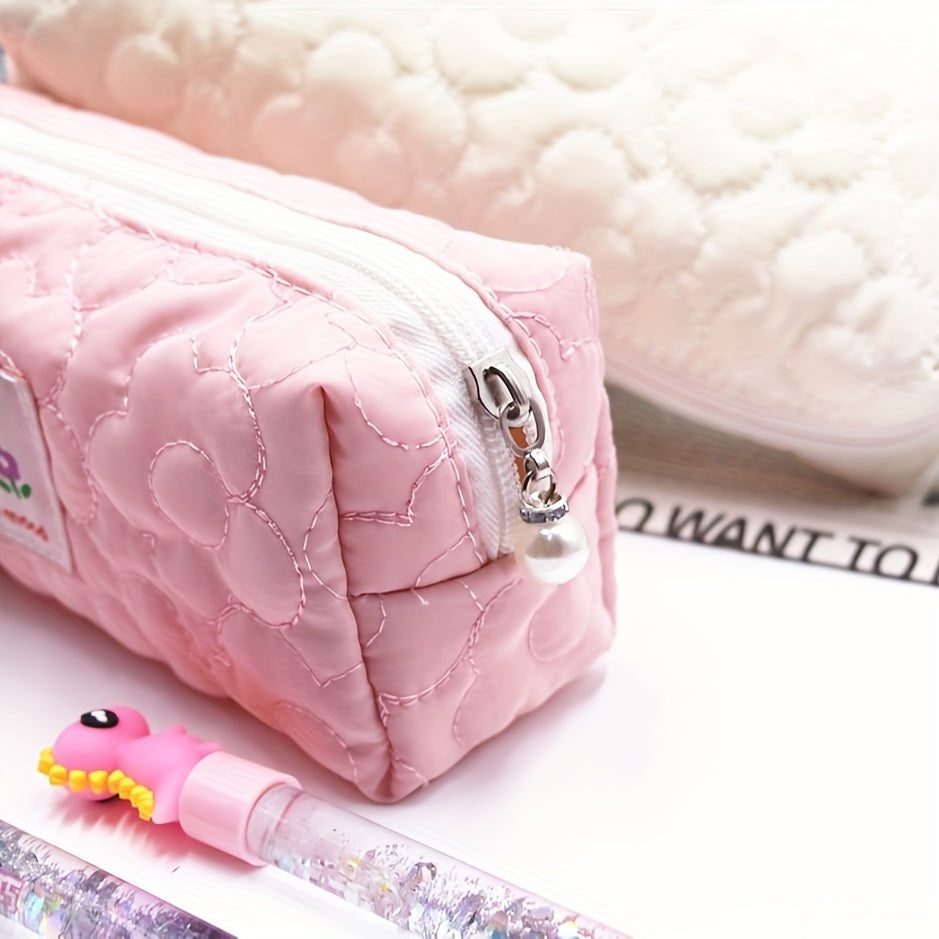 Flower Pattern Pencil Case Stationery Bag Large Capacity