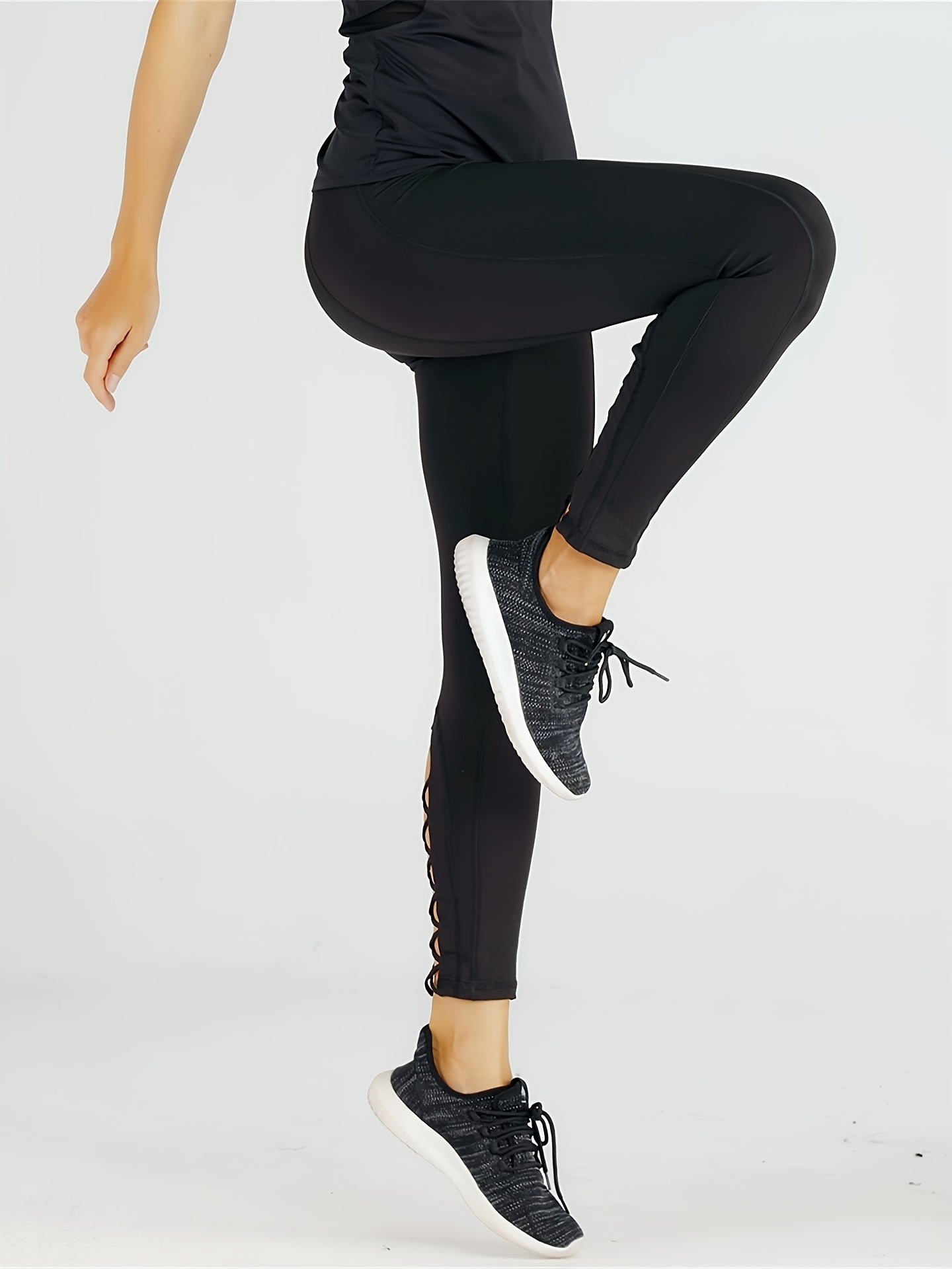 Cross Strap Yoga Leggings with Cutouts for Women
