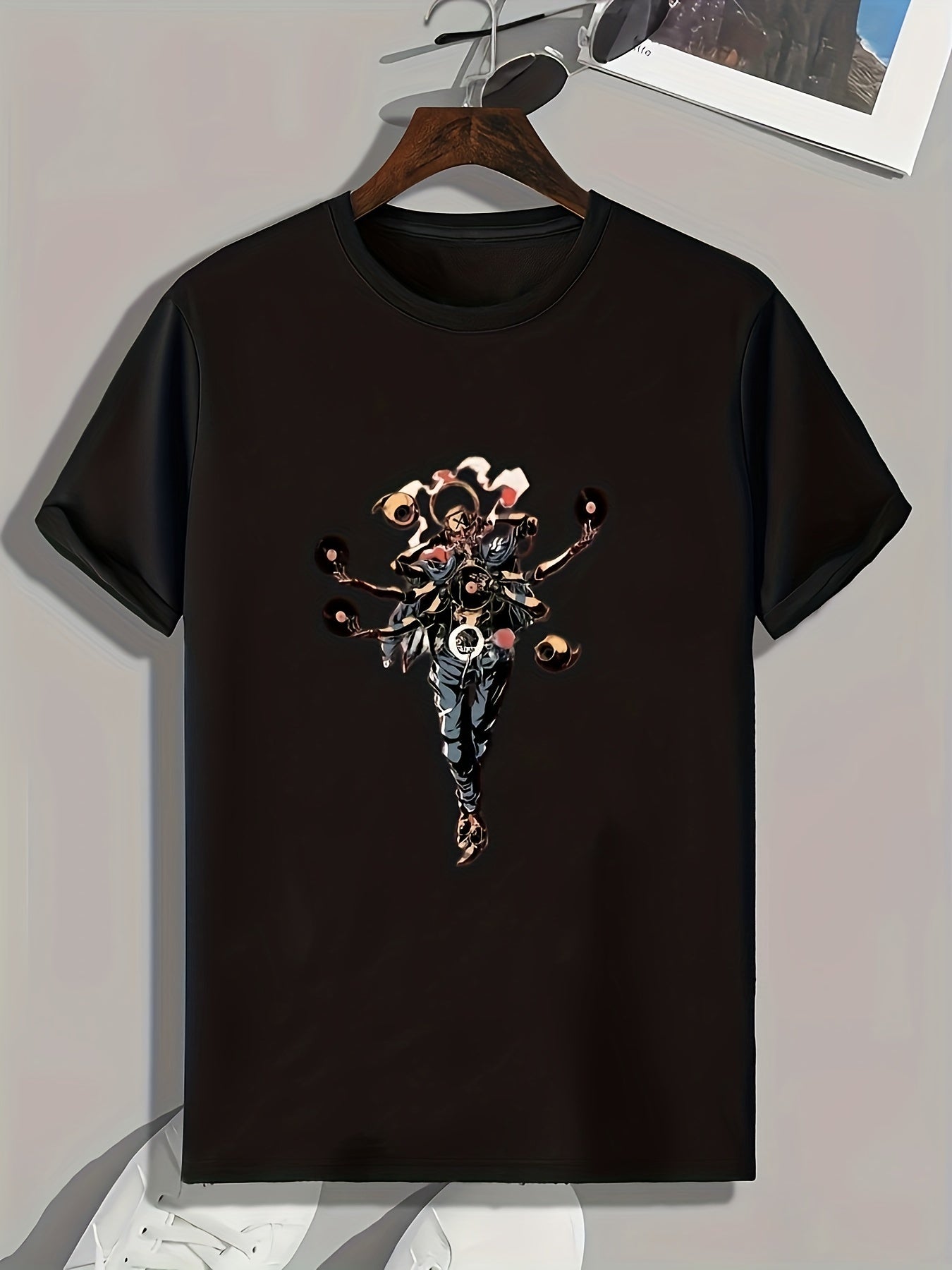 Musician Pattern Print Men's Sports T-shirt Graphic Tee