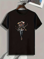 Musician Pattern Print Men's Sports T-shirt Graphic Tee
