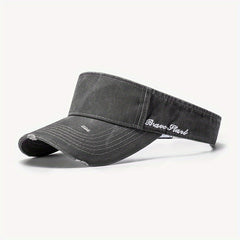 Embroidered Sunscreen Hat, Empty Top, Unisex