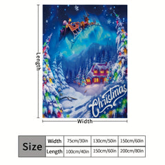 Soft Christmas Santa Claus Blanket Plush Warm Throw Sofa Bedroom Dorm Travel