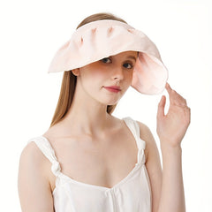 Pink Shell Visor Hat UV Protection Sun Hat Foldable Headband For Summer