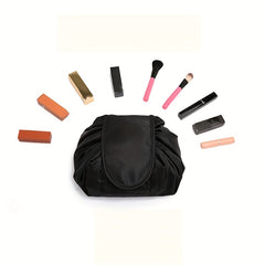 Drawstring Makeup Bag Magic Cosmetic Pouch Lay Flat Travel Organizer Pouch