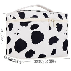 Cow Pattern Makeup Bag Organizer Water Resistant Large Travel Toiletry Bag