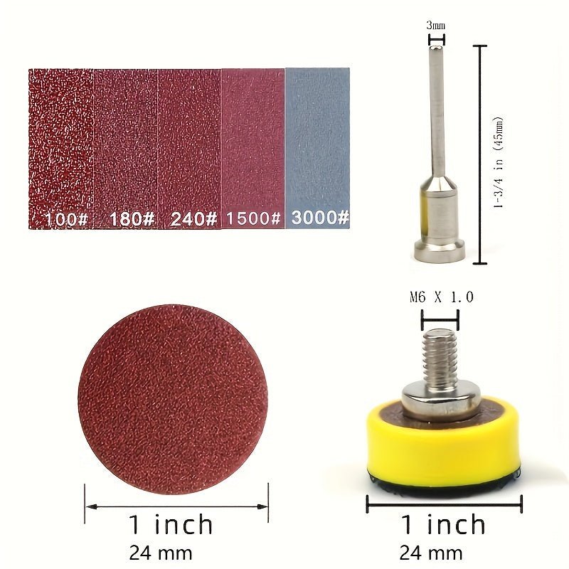 100pcs 1 Inch Sanding Disc Abrasive Paper Rotary Tools