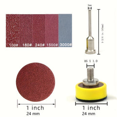 100pcs 1 Inch Sanding Disc Abrasive Paper Rotary Tools