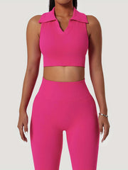 Yoga Sports Set: Crop Top & High Waist Leggings, Activewear