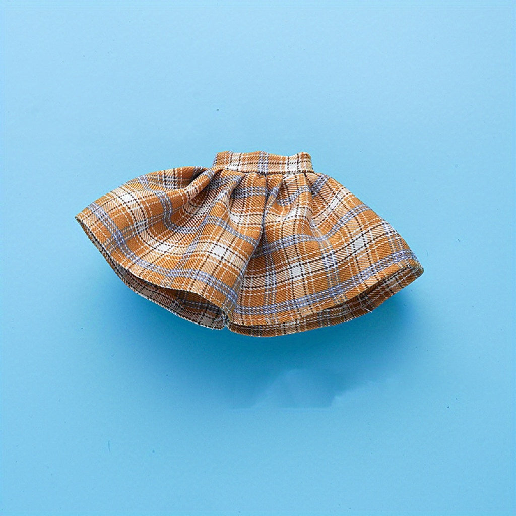 1pc Plaid Pleated Skirt Student Uniform Short Skirts Doll Clothes For 1 6 Doll