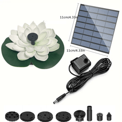 1pc Solar Fountain Pump 6 Nozzles 4ft Water Pipe for Bird Baths Ponds Gardens