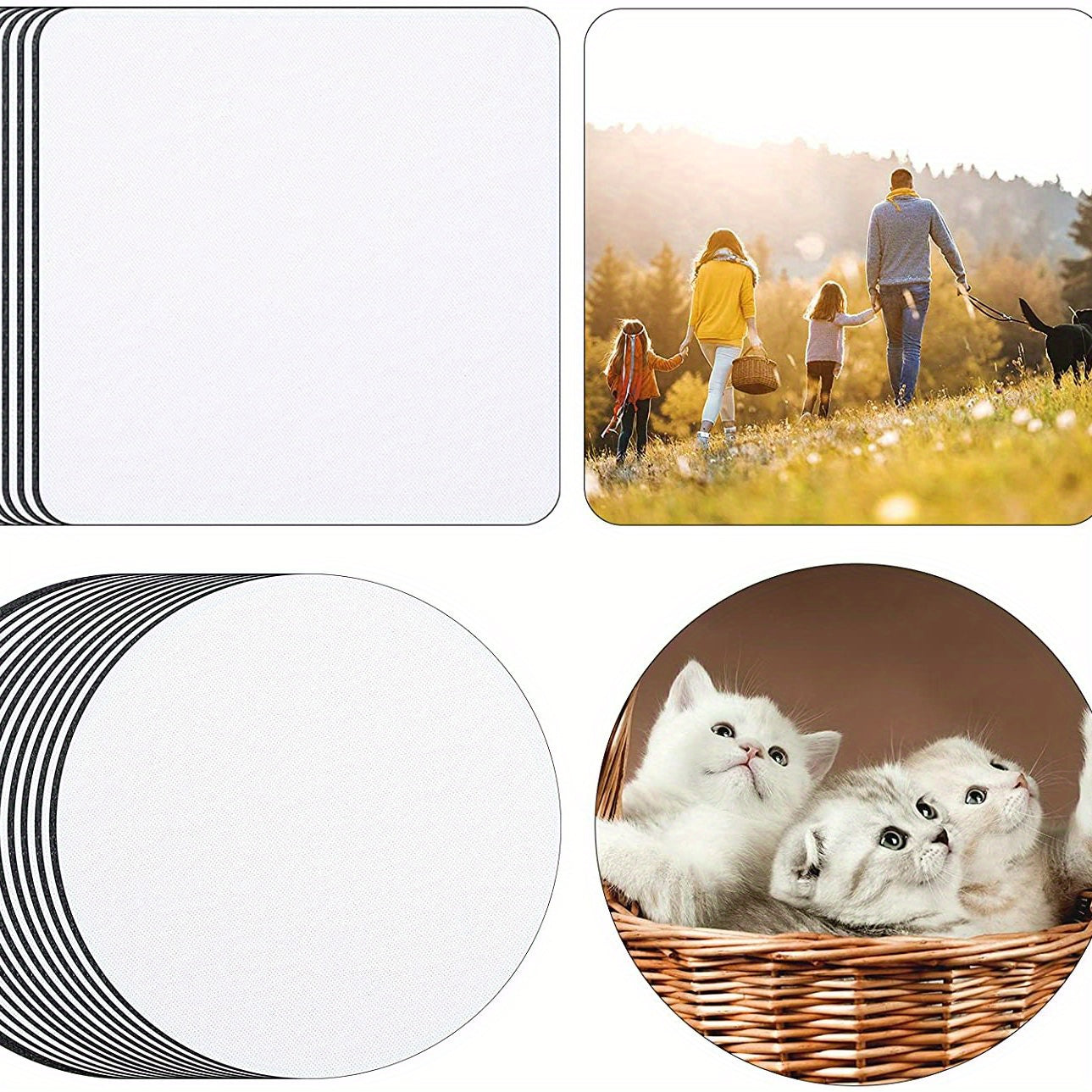 24PCS Sublimation Blank Coaster Rubber Silicone Car Cup Mat