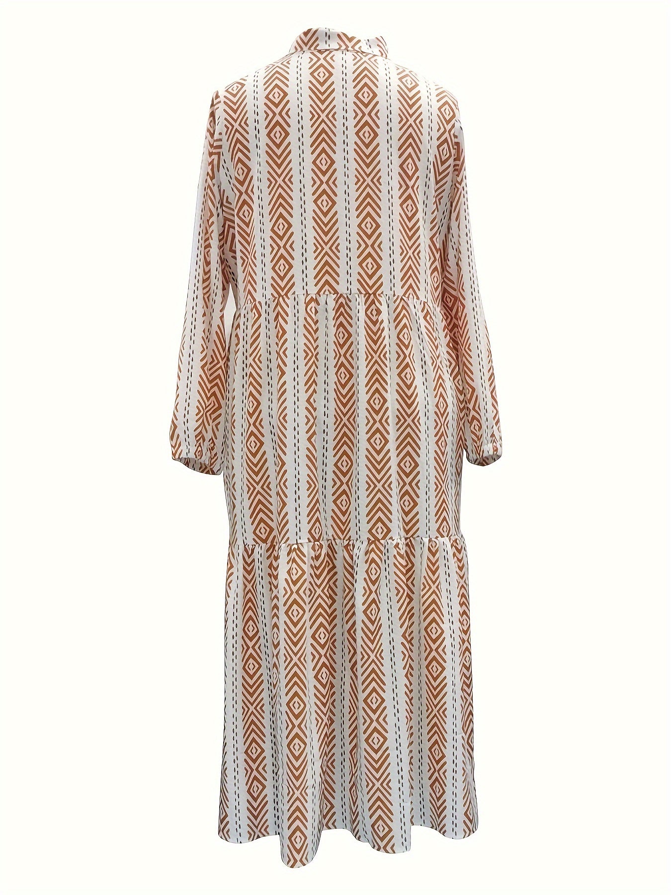 Geometric Print Smock Shirt Dress