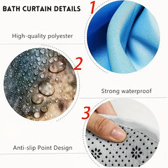 Shining Rhinestones Eye Pattern Shower Curtain Set