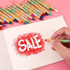 24 Eco-Friendly Student Crayons Set Creative Cartoon Painting Art Supplies