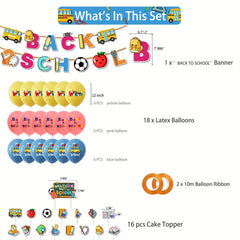 Back To School Banner & Cake Toppers Set