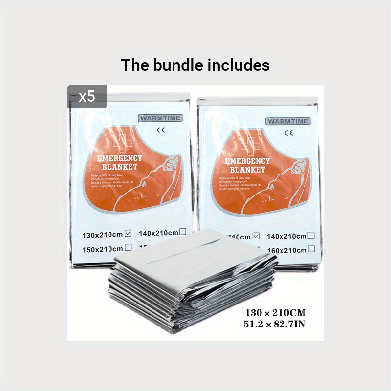 Portable Thermal Emergency Blanket for Outdoor Protection