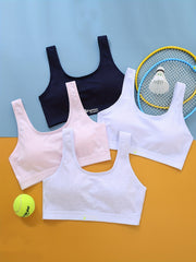 4pcs Girls Bra 95 Cotton No Steel Ring Breathable Bralette