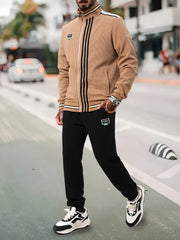 Men's 2 Piece Casual Jacket and Sweatpants Set for Spring Autumn