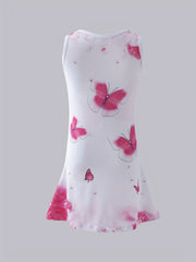 Girls' Butterfly Unicorn Allover Soft Comfy Tunic Sleeveless Dress