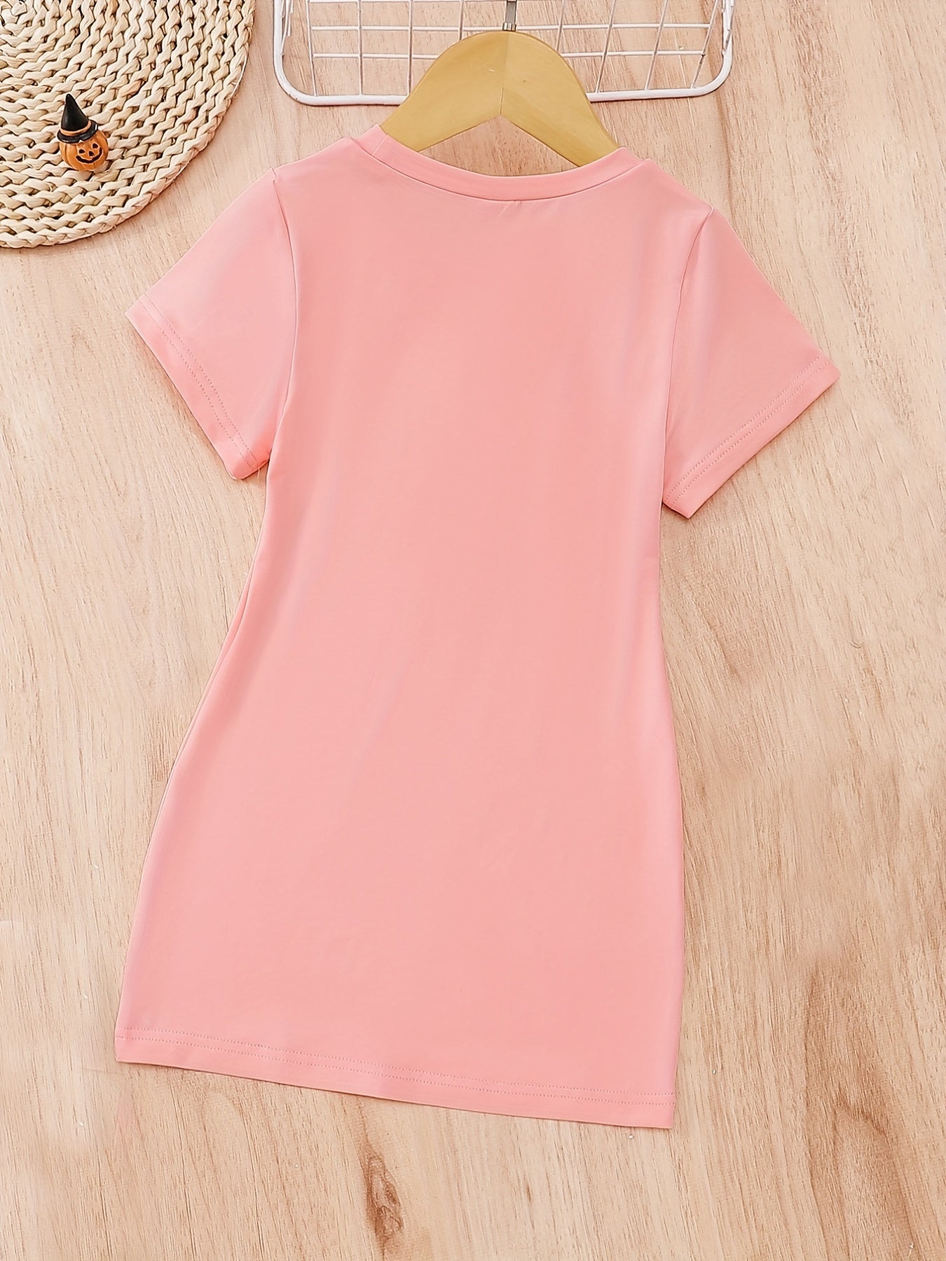 Girls Halloween Dress 'Trick Or Treat' Print Summer Casual Short Sleeves