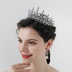 Rhinestone Earrings Crown Set Wedding Dinner Accessories