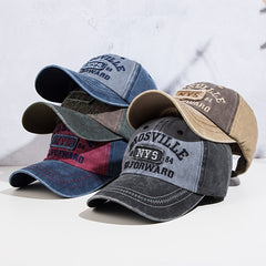 Summer Sunscreen Baseball Cap Personality Letter Embroidery Distressed