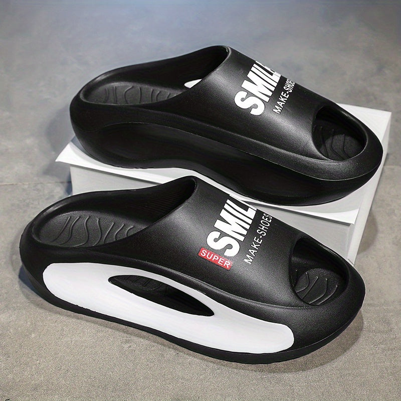 Men's Non Slip Platform Slides Soft Sole Cloud Slides Indoor Outdoor