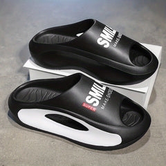 Men's Non Slip Platform Slides Soft Sole Cloud Slides Indoor Outdoor