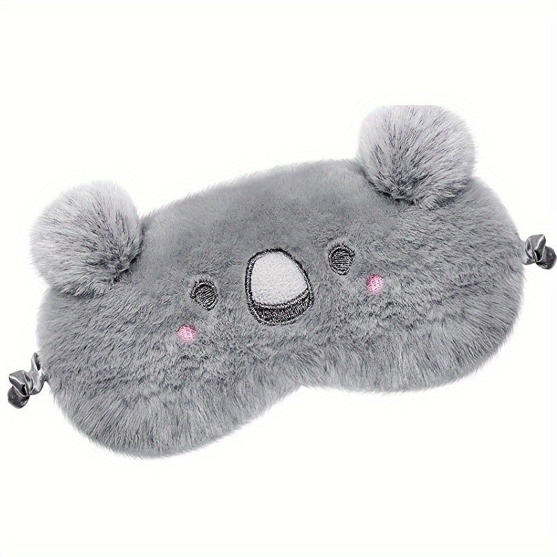 Soft Animal Shaped Eye Mask Plush Blackout Blindfold For Travel