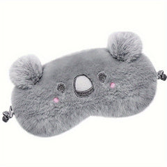 Soft Animal Shaped Eye Mask Plush Blackout Blindfold For Travel